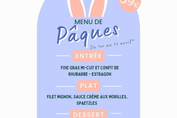 Menu de Pâques 2026 du 1er au 12 avril